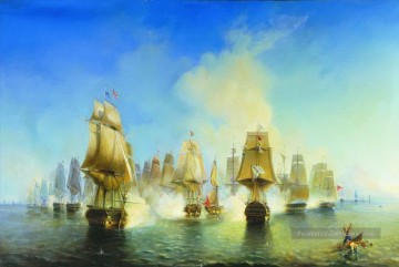  navires Tableau - la bataille d’athos 1853 Alexey Bogolyubov guerre navale navires de guerre